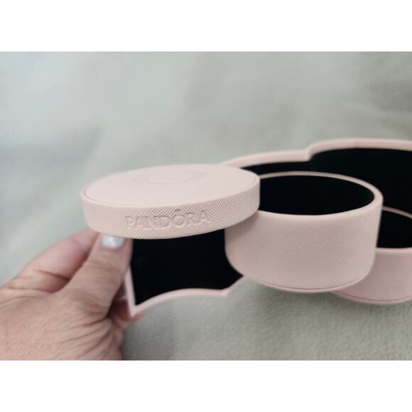 Pandora Blush Pink Circle Travel Jewelry Case Accordion Slide Open - Picture 4 of 11